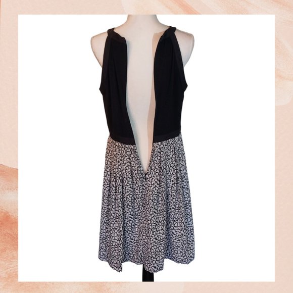 White House Black Market High Neck Sleeveless Fit and Flare Dress - Picture 5 of 6